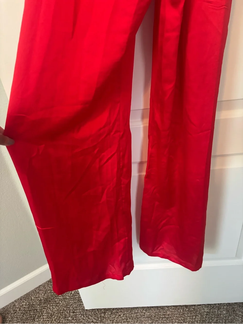 Nasty Gal Red Sleeveless Jumpsuit with White Collar - Picture 14 of 16